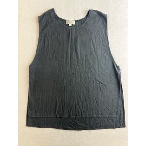 OZMA Black Raw Textured Silk Tank Top